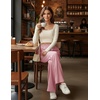 image:imageEkouaer Womens Wide Leg Pants for Women Elastic Waist Womens Casual Palazzo Pants Soft Comfy Pajama Pants with PocketsPink