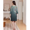 image:imageEkouaer Zipper Robes for Women 34 Sleeves Housecoat Soft Nightgowns Sleepwear Mumu House Dresses with PocketsGrey Floral