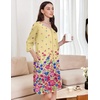 image:imageEkouaer Zipper Robes for Women 34 Sleeves Housecoat Soft Nightgowns Sleepwear Mumu House Dresses with PocketsYellow Floral
