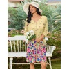image:imageEkouaer Zipper Robes for Women 34 Sleeves Housecoat Soft Nightgowns Sleepwear Mumu House Dresses with PocketsYellow Floral