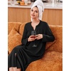 image:imageEkouaer Zipper Robes for Women Long Knit Bathrobes Lightweight Full Length Housecoat with Pockets Nightgown S3XLBlack