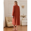 image:imageEkouaer Zipper Robes for Women Long Knit Bathrobes Lightweight Full Length Housecoat with Pockets Nightgown S3XLCaramel