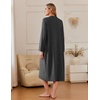 image:imageEkouaer Zipper Robes for Women Long Knit Bathrobes Lightweight Full Length Housecoat with Pockets Nightgown S3XLDeep Gray