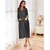 image:imageEkouaer Zipper Robes for Women Long Knit Bathrobes Lightweight Full Length Housecoat with Pockets Nightgown S3XLDeep Gray