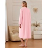 image:imageEkouaer Zipper Robes for Women Long Knit Bathrobes Lightweight Full Length Housecoat with Pockets Nightgown S3XLPink