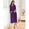 image:imageEkouaer Zipper Robes for Women Long Knit Bathrobes Lightweight Full Length Housecoat with Pockets Nightgown S3XLPurple