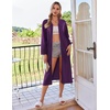 image:imageEkouaer Zipper Robes for Women Long Knit Bathrobes Lightweight Full Length Housecoat with Pockets Nightgown S3XLPurple