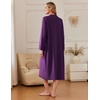 image:imageEkouaer Zipper Robes for Women Long Knit Bathrobes Lightweight Full Length Housecoat with Pockets Nightgown S3XLPurple