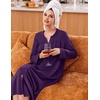 image:imageEkouaer Zipper Robes for Women Long Knit Bathrobes Lightweight Full Length Housecoat with Pockets Nightgown S3XLPurple