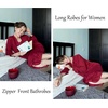 image:imageEkouaer Zipper Robes for Women Long Knit Bathrobes Lightweight Full Length Housecoat with Pockets Nightgown S3XLWine Red