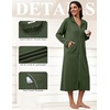image:imageEkouaer Zipper Robes for Women Long Sleeve Lightweight House Coats with Pockets Zip Up Bathrobe Loungewear S3XLArmy Green