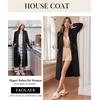 image:imageEkouaer Zipper Robes for Women Long Sleeve Lightweight House Coats with Pockets Zip Up Bathrobe Loungewear S3XLBlack
