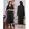image:imageEkouaer Zipper Robes for Women Long Sleeve Lightweight House Coats with Pockets Zip Up Bathrobe Loungewear S3XLBlack