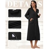 image:imageEkouaer Zipper Robes for Women Long Sleeve Lightweight House Coats with Pockets Zip Up Bathrobe Loungewear S3XLBlack
