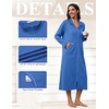 image:imageEkouaer Zipper Robes for Women Long Sleeve Lightweight House Coats with Pockets Zip Up Bathrobe Loungewear S3XLBlue