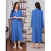 image:imageEkouaer Zipper Robes for Women Long Sleeve Lightweight House Coats with Pockets Zip Up Bathrobe Loungewear S3XLBlue