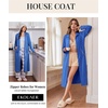 image:imageEkouaer Zipper Robes for Women Long Sleeve Lightweight House Coats with Pockets Zip Up Bathrobe Loungewear S3XLBlue