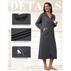 image:imageEkouaer Zipper Robes for Women Long Sleeve Lightweight House Coats with Pockets Zip Up Bathrobe Loungewear S3XLDeep Gray