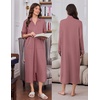image:imageEkouaer Zipper Robes for Women Long Sleeve Lightweight House Coats with Pockets Zip Up Bathrobe Loungewear S3XLGray Purple