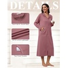 image:imageEkouaer Zipper Robes for Women Long Sleeve Lightweight House Coats with Pockets Zip Up Bathrobe Loungewear S3XLGray Purple