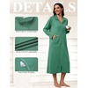image:imageEkouaer Zipper Robes for Women Long Sleeve Lightweight House Coats with Pockets Zip Up Bathrobe Loungewear S3XLGreen