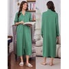 image:imageEkouaer Zipper Robes for Women Long Sleeve Lightweight House Coats with Pockets Zip Up Bathrobe Loungewear S3XLGreen