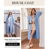 image:imageEkouaer Zipper Robes for Women Long Sleeve Lightweight House Coats with Pockets Zip Up Bathrobe Loungewear S3XLLight Blue