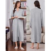 image:imageEkouaer Zipper Robes for Women Long Sleeve Lightweight House Coats with Pockets Zip Up Bathrobe Loungewear S3XLLight Gray