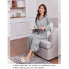 image:imageEkouaer Zipper Robes for Women Long Sleeve Lightweight House Coats with Pockets Zip Up Bathrobe Loungewear S3XLLight Gray