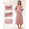 image:imageEkouaer Zipper Robes for Women Long Sleeve Lightweight House Coats with Pockets Zip Up Bathrobe Loungewear S3XLMisty Rose