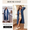 image:imageEkouaer Zipper Robes for Women Long Sleeve Lightweight House Coats with Pockets Zip Up Bathrobe Loungewear S3XLNavy