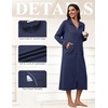 image:imageEkouaer Zipper Robes for Women Long Sleeve Lightweight House Coats with Pockets Zip Up Bathrobe Loungewear S3XLNavy Blue