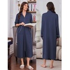 image:imageEkouaer Zipper Robes for Women Long Sleeve Lightweight House Coats with Pockets Zip Up Bathrobe Loungewear S3XLNavy Blue