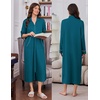 image:imageEkouaer Zipper Robes for Women Long Sleeve Lightweight House Coats with Pockets Zip Up Bathrobe Loungewear S3XLTeal