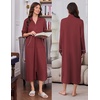 image:imageEkouaer Zipper Robes for Women Long Sleeve Lightweight House Coats with Pockets Zip Up Bathrobe Loungewear S3XLWine Red