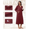 image:imageEkouaer Zipper Robes for Women Long Sleeve Lightweight House Coats with Pockets Zip Up Bathrobe Loungewear S3XLWine Red