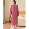 image:imageEkouaer Zipper Robes for Women Long Waffle Knit Bathrobe Lightweight Long Sleeves Robe Soft Sleepwear with Pockets SXXLCaramel
