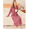 image:imageEkouaer Zipper Robes for Women Long Waffle Knit Bathrobe Lightweight Long Sleeves Robe Soft Sleepwear with Pockets SXXLCaramel