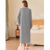 image:imageEkouaer Zipper Robes for Women Long Waffle Knit Bathrobe Lightweight Long Sleeves Robe Soft Sleepwear with Pockets SXXLLight Gray