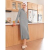 image:imageEkouaer Zipper Robes for Women Long Waffle Knit Bathrobe Lightweight Long Sleeves Robe Soft Sleepwear with Pockets SXXLLight Gray