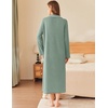 image:imageEkouaer Zipper Robes for Women Long Waffle Knit Bathrobe Lightweight Long Sleeves Robe Soft Sleepwear with Pockets SXXLMint Green
