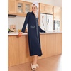 image:imageEkouaer Zipper Robes for Women Long Waffle Knit Bathrobe Lightweight Long Sleeves Robe Soft Sleepwear with Pockets SXXLNavy Blue