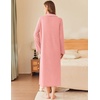 image:imageEkouaer Zipper Robes for Women Long Waffle Knit Bathrobe Lightweight Long Sleeves Robe Soft Sleepwear with Pockets SXXLPink