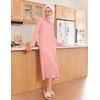 image:imageEkouaer Zipper Robes for Women Long Waffle Knit Bathrobe Lightweight Long Sleeves Robe Soft Sleepwear with Pockets SXXLPink