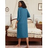 image:imageEkouaer Zipper Robes for Women Ribbed Knit Bathrobe Lightweight Full Length Loungewear with Pockets S3XLBlue