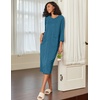 image:imageEkouaer Zipper Robes for Women Ribbed Knit Bathrobe Lightweight Full Length Loungewear with Pockets S3XLBlue