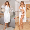 image:imageEouaer Womens Satin Kimono Robe for Bridesmaid and Bride Wedding Party Getting Ready Short RobeWhite