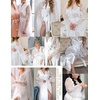 image:imageEouaer Womens Satin Kimono Robe for Bridesmaid and Bride Wedding Party Getting Ready Short RobeWhite