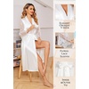 image:imageEouaer Womens Satin Kimono Robe for Bridesmaid and Bride Wedding Party Getting Ready Short RobeWhite