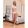 image:imageEouaer Womens Satin Kimono Robe for Bridesmaid and Bride Wedding Party Getting Ready Short RobeWhite2 Lace